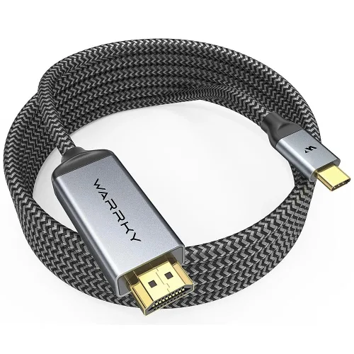 Miniatura 13 de Cable USB C a HDMI 4K, WARRKY [trenzado, de alta velocidad] Thunderbolt 3 a HDMI adaptador compatible para iPad nuevo, MacBook Pro/Air, iMac, Galaxy