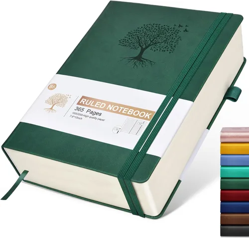 Miniatura 53 de Cuaderno Diario con Líneas - 365 Páginas A5 Cuaderno Grueso para Escribir para Hombres y Mujeres, Cuaderno con Rayas Universitarias, Diario de Cuero