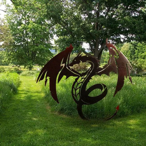Miniatura 5 de Arte de pared de dragón de metal, escultura de dragón, arte único para colgar en la pared, arte de pared de dragón, dragones metálicos