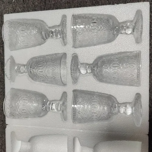 Miniatura 7 de Taganov Juego de 6 copas de vino vintage transparentes, 10 onzas, con tallo, bonitas copas de vidrio para bodas, fiestas, bar