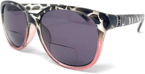 Miniatura 2 de The Paris - Lentes de sol bifocales de lectura redondos, diseño de mariposa para mujer Tortuga rosa con humo