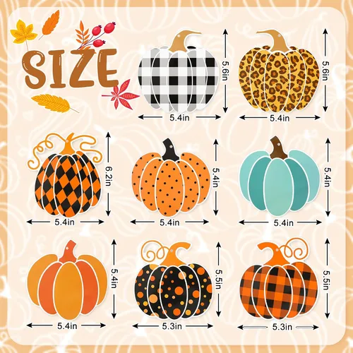 Miniatura 2 de AnyDesign Kit de decoración de remolinos colgantes de calabaza, 36 piezas, serpentinas colgantes de otoño con adornos de cartón recortado