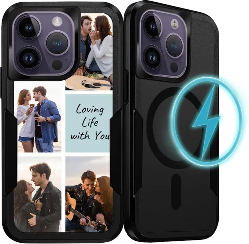 Miniatura 8 de Funda personalizada para teléfono con fotos para iPhone 17 Pro Max Air 16 11 15 14 13 Plus 12 con protección MagSafe personalizada resistente, a