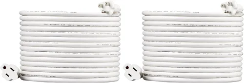 Miniatura 26 de Amazon Basics Cable de extensión, 13 amperios, 125 V, 20 pies, color negro, paquete de 2