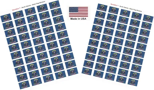 Miniatura 229 de 100 calcomanías de la bandera de Alaska; 1.5" x 1" hechas en Estados Unidos, calcomanías autoadhesivas de la bandera del estado para álbumes