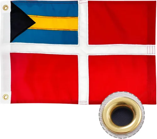 ROTERDON Bandera de Cortesía de las Bahamas de 12x18 Pulgadas, Banderas de las Bahamas Bordadas para Barco, Bandera de las Bahamas de Color Vívido