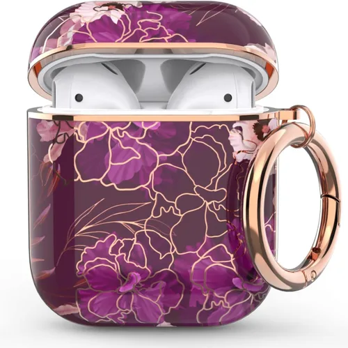 Miniatura 9 de wenew Funda rígida para AirPod AirPods de 1ª y 2ª generación con llavero para mujeres y hombres (azul)