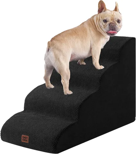 Miniatura 41 de EHEYCIGA Rampa de escaleras curvadas para perros pequeños de 15.7 pulgadas de alto, escalones para perros de 3 escalones para sofá y silla