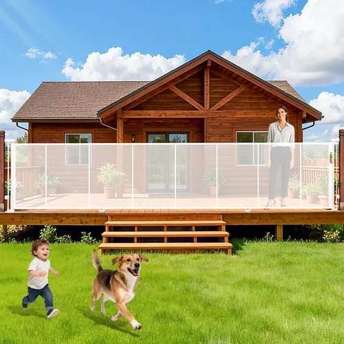 Miniatura 9 de Puerta retráctil para bebés de 55 pulgadas extra ancha, puerta retráctil para perros de 41 pulgadas de alto para escaleras, puertas, terrazas