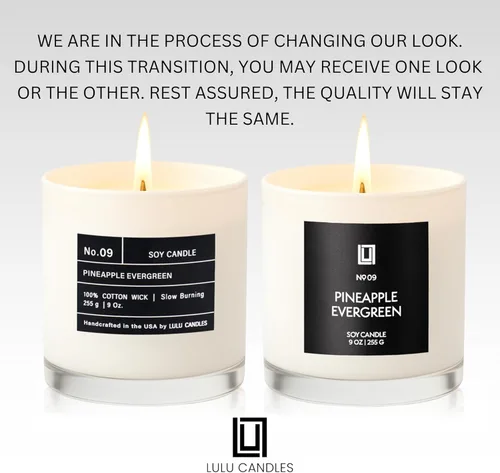 Miniatura 2 de Lulu Candles: Piña Evergreen (9 onzas), Velas de alta calidad altamente perfumadas en caja de regalo para el hogar y la oficina, vela en tarro