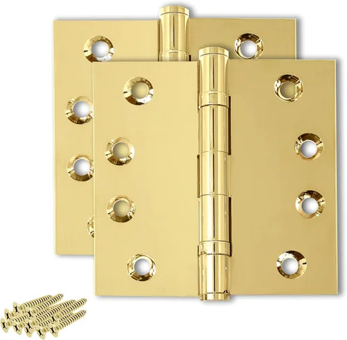 Miniatura 18 de Bisagra negra resistente para puerta, rodamiento de bolas negro mate, 4 x 4 pulgadas, resistente, juego de 2 bisagras de puerta de latón macizo