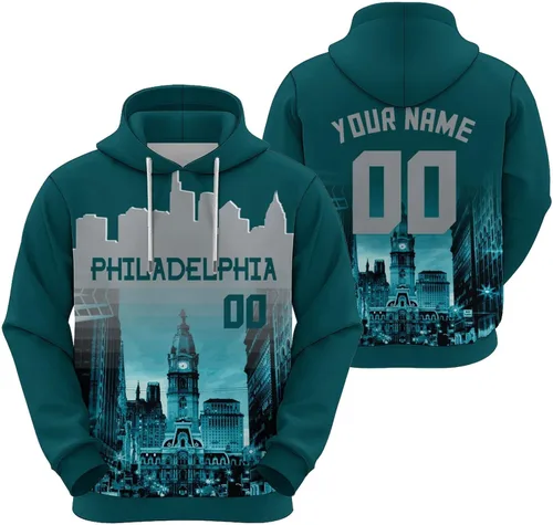 Miniatura 21 de Custom Football Hoodies City Night Skyline Personalized Sweatshirt Name Number Fan Gift Pullover for Men Women Youth