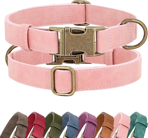 Miniatura 8 de Didog Collar de perro de cuero PU suave, elegante collar de perro de liberación rápida para perros grandes, fácil de limpiar, collar ajustable