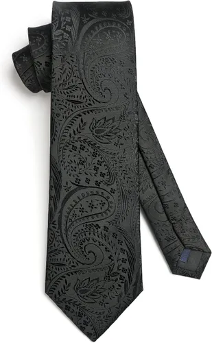 Miniatura 232 de HISDERN Corbatas para hombre, corbata de cachemira y bolsillo cuadrado tejido clásico floral para hombre, corbata de fiesta de boda