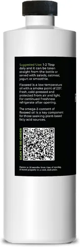 Miniatura 3 de GreenIVe Aceite de semilla de lino cultivado orgánicamente100% puro, prensado en frío, ácidos grasos omega veganos altos (16 onzas líquidas)