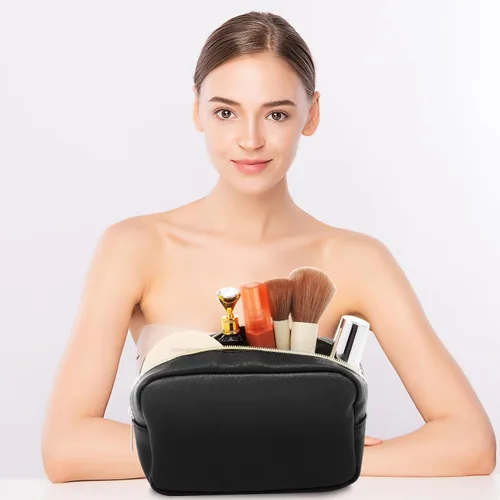 Miniatura 5 de Sweetude 10 bolsas de maquillaje a granel para mujeres, regalo preparatorio, bolsa de cosméticos de piel sintética, pequeña bolsa de aseo