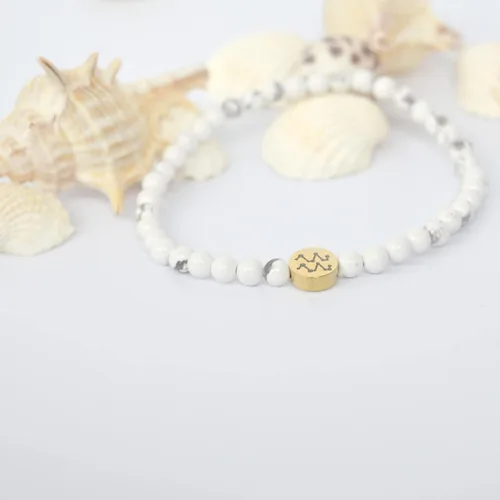 Miniatura 4 de Pulsera de constelación con signo de estrella de energía de 0.157in con dije chapado en oro de 18 quilates para mujer
