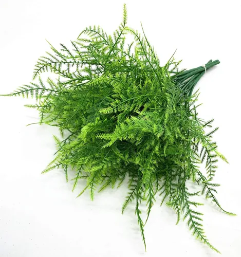 Miniatura 7 de CATTREE Plantas artificiales, plantas de plástico, arbustos, helechos, hierba, arbustos, hojas falsas, boda, hogar, jardín, terraza, centros