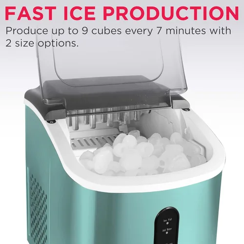 Miniatura 4 de Frigidaire EFIC103 - Máquina de hacer hielo resistente, 26 libras de hielo por día, azul SS Azul inoxidable
