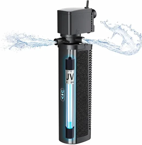 Miniatura 7 de COOSPIDER Filtro para Acuario Sun JUP-02 Máquina Sumergible Verde Limpia para Acuario 132gph para Tanque de Peces Pequeños de 10-40 Galones Bomba