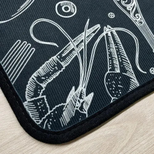 Miniatura 7 de Juego de 2 alfombras y tapetes de cocina antideslizantes, lavables, color negro, suaves, superabsorbentes, antifatiga, juego de tapetes de cocina