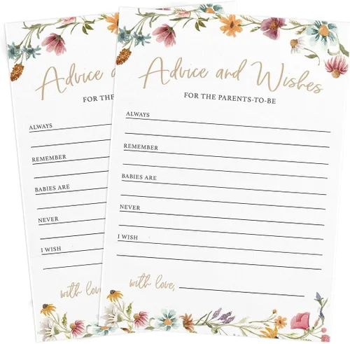 Miniatura 4 de Printed Party Consejos y deseos para los nuevos padres: tarjetas de consejos para baby shower, deseos para mamá y papá, revelación de género niño