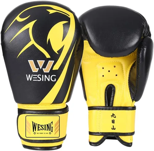 Miniatura 10 de Wesing - Guantes de boxeo profesionales para hombres y mujeres, guantes de boxeo para kickboxing, guantes de entrenamiento para adultos y niños Azul