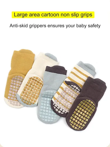 Miniatura 4 de Calcetines de agarre antideslizantes para bebés y niños pequeños, cálidos, gruesos, antideslizantes, calcetines para niñas y niños recién nacidos, 6