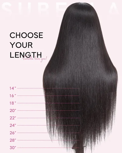 Miniatura 9 de Subella 12A Pelucas de encaje frontal HD de cabello humano con línea capilar prearrancada con cabello recién nacido, densidad de 180, 13x5, cabello