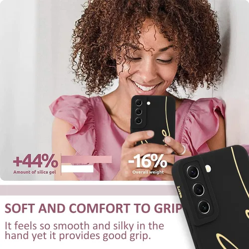 Miniatura 6 de Funda para Samsung Galaxy S22, Diseño Gráfico de Carta de Amor con Lindo Chapado en la Parte Trasera con Protección de Cubierta de Cámaras con Lente