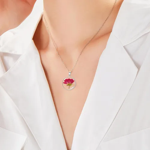 Miniatura 103 de Pressed Flower Necklace Gift for Women Personalized Handmade Necklaces Birth Flower Necklace