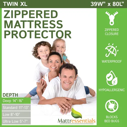 Miniatura 21 de Protector de colchón completo con cremallera (5 a 7 pulgadas de profundidad), funda de colchón impermeable para chinches de cama, funda