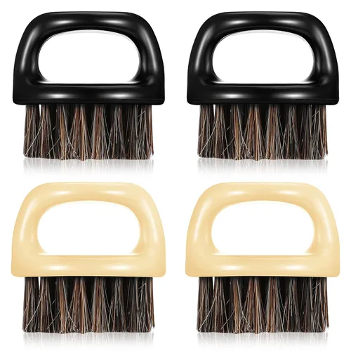 Paquete de 4 cepillos para barba para hombres, cepillos de barba, cepillo de barbero para nudillos, cepillos para cara y cuello, suministros para el