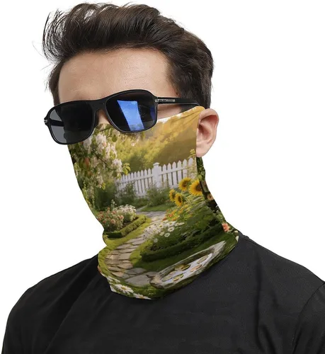 Miniatura 2 de Bauerngarten Face Scarf Cover Ear Loop Hole,Outdoors Face Mask for Women Men Sports Yoga Running Hiking Ski Snowboard,Cooling Neck Shield Scarf