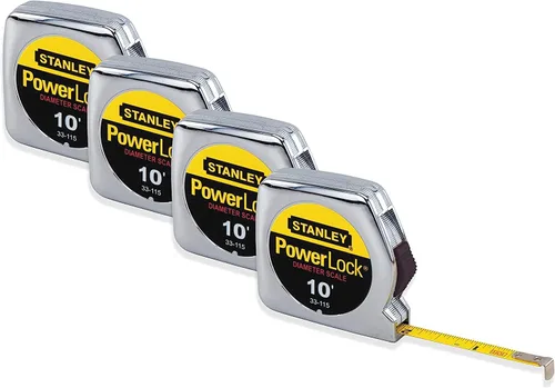 Miniatura 13 de Stanley 33425 Powerlock II Cinta Métrica de Retorno Automático, 1 pulgada x 25 pies, Cromo/Amarillo