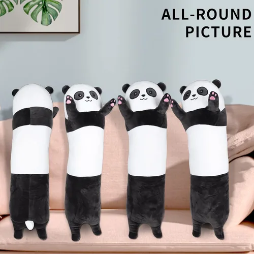 Miniatura 3 de Almohada de peluche con forma de panda, almohada de peluche de 35.4 pulgadas de largo, juguete de peluche suave Kawaii para niños, regalos