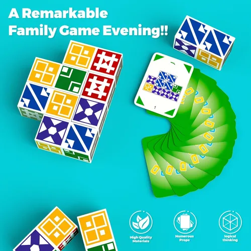 Miniatura 4 de BBnote Juego de Memoria Familiar para Niños y Adultos, Juegos de Mesa de Rompecabezas de Bloques para Niños de 6-8 y 8-12 años, Rompecabezas