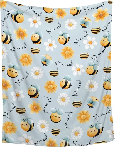 Miniatura 9 de Manta de girasol de abeja, regalo para los amantes de las niñas, manta de franela súper suave para sofá cama, cama acogedora de felpa, decoración