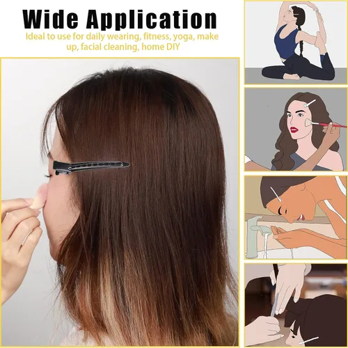 Miniatura 7 de YGDZ Pinzas de pico de pato, 30 pinzas de pelo de cocodrilo de metal de 3.5 pulgadas con agujeros, pinzas para el cabello para seccionar peinados