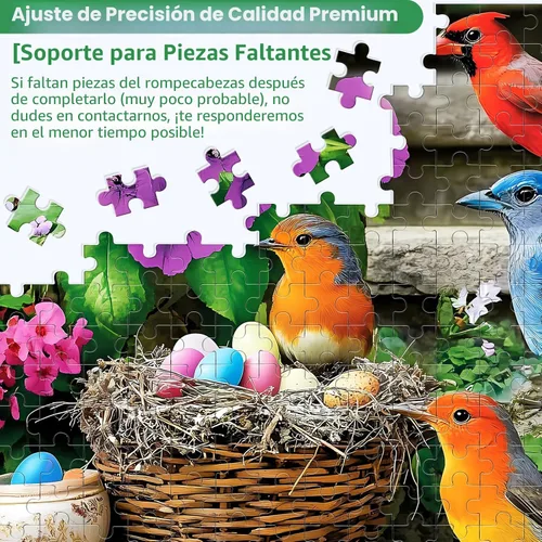 Miniatura 7 de Rompecabezas de 300 piezas para adultos, rompecabezas de pájaros coloridos, rompecabezas coloridos de colibrí, rompecabezas desafiantes para amantes