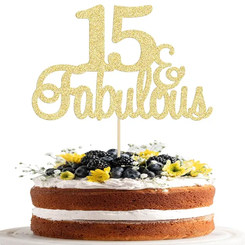 Miniatura 12 de Gyufise 1 decoración de 30 con purpurina dorada y fabulosos adornos para tartas de 30 años y fabulosos adornos para tartas de cumpleaños de 30 años