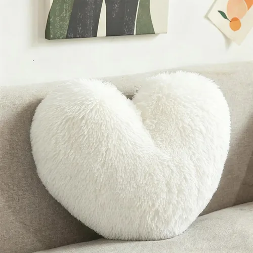 MorroMorn Almohadas de Corazón Esponjosas, Almohadas Decorativas Peludas para Sofá, Cama, Linda Decoración de Habitación para Mujeres, Niñas, Niños