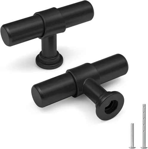 Miniatura 13 de Goldenwarm Paquete de 5 Tiradores Negros para Gabinetes de 3-1/2 Pulgadas Tiradores Negros Mate para Gabinetes - LST18BK90 Tiradores de Cajones