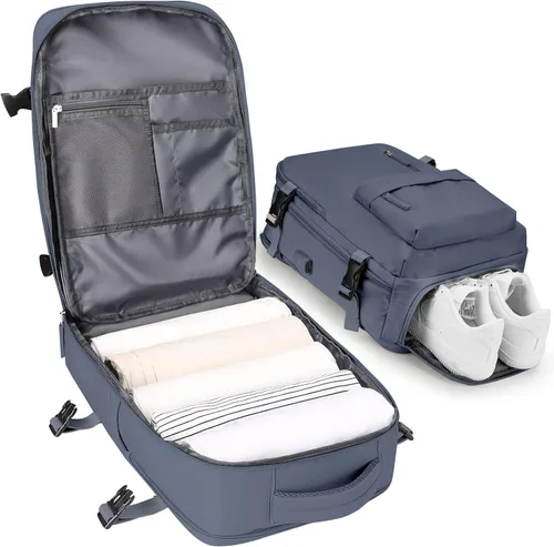 Miniatura 19 de VGCUB - Mochila grande para viaje, trabajo, negocios, mochila para laptop aprobada como equipaje de mano para vuelos, unisex, Negro -, Grande, Large
