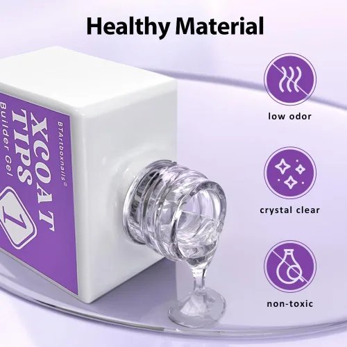 Miniatura 6 de BTArtboxnails XCOATTIPS - Gel protector constructor para uñas, sin astillado para efecto de peluquería, más de 30 días, larga duración, 0.5 onzas