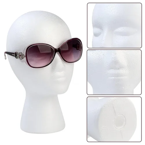 Miniatura 3 de BALABALA - Paquete de 3 soportes de espuma para peluca de cabeza de maniquí, cabeza de maniquí de espuma de poliestireno con cuello largo