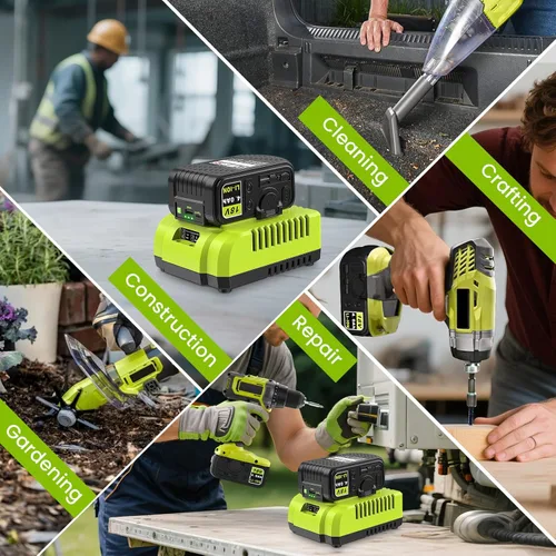 Miniatura 8 de 18V 4.0Ah Batería de repuesto con USB y cargador Combo para cargador de batería Ryobi, Compatible con sistema Ryobi 18 voltios de iones de litio
