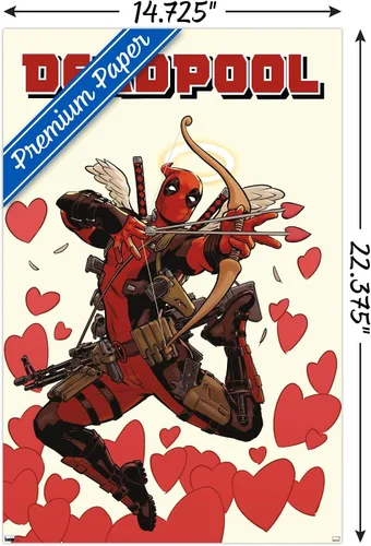 Miniatura 3 de Marvel Comics Deadpool - Póster de pared de Cupido, 22.4 pulgadas de largo x 14.7 pulgadas de ancho, versión premium sin marco