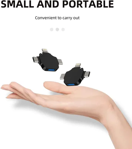 Miniatura 7 de Adaptador OTG USB a Lightning Micro USB tipo C (3 en 1) compatible con Samsung LG Apple iPhone15 14 13 12 Pro Max Plus iPad Air Mini cámara lector