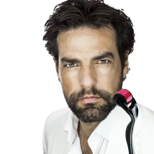 Miniatura 3 de Derma Roller 540 agujas de titanio Rodillo Derma para barba para hombres y mujeres 0.5-rosa
